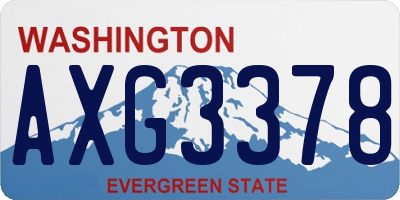 WA license plate AXG3378