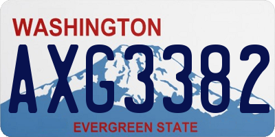 WA license plate AXG3382