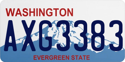 WA license plate AXG3383
