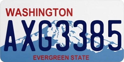 WA license plate AXG3385