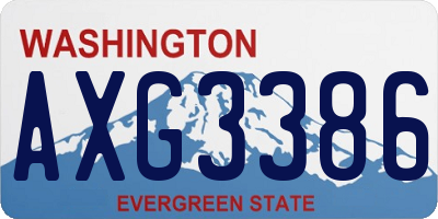 WA license plate AXG3386