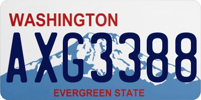 WA license plate AXG3388