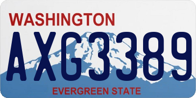 WA license plate AXG3389