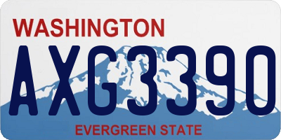 WA license plate AXG3390