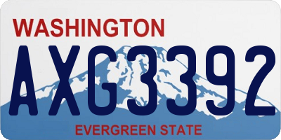 WA license plate AXG3392