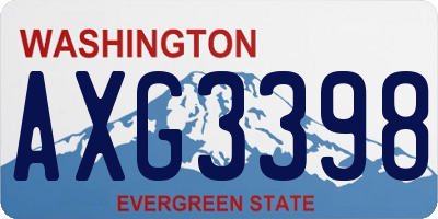 WA license plate AXG3398