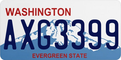 WA license plate AXG3399