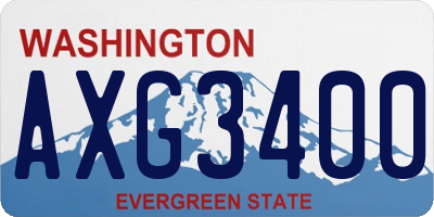 WA license plate AXG3400