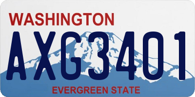 WA license plate AXG3401