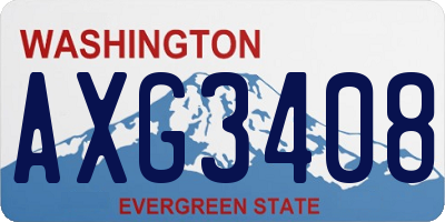WA license plate AXG3408