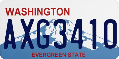 WA license plate AXG3410