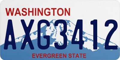 WA license plate AXG3412