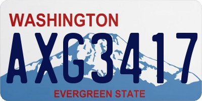 WA license plate AXG3417