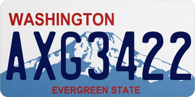 WA license plate AXG3422