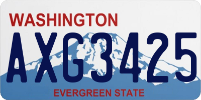 WA license plate AXG3425