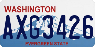 WA license plate AXG3426