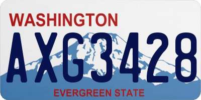 WA license plate AXG3428