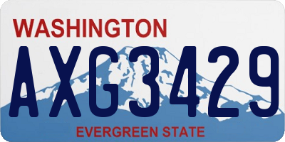 WA license plate AXG3429