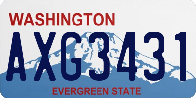 WA license plate AXG3431