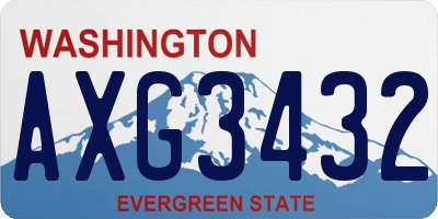 WA license plate AXG3432