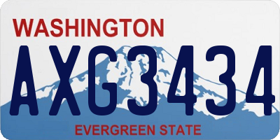 WA license plate AXG3434