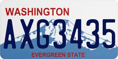 WA license plate AXG3435