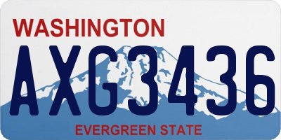 WA license plate AXG3436
