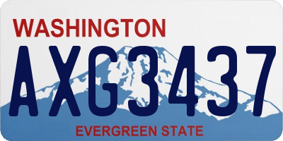 WA license plate AXG3437