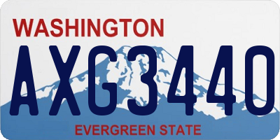 WA license plate AXG3440
