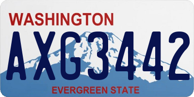 WA license plate AXG3442