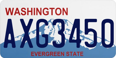 WA license plate AXG3450
