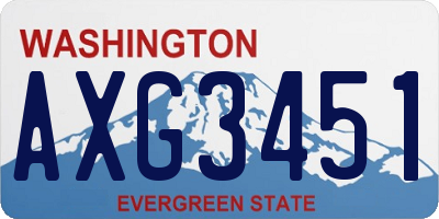WA license plate AXG3451