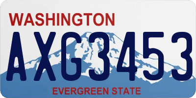 WA license plate AXG3453
