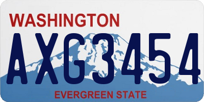 WA license plate AXG3454