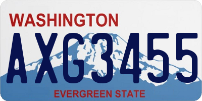WA license plate AXG3455