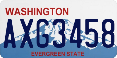 WA license plate AXG3458