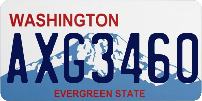 WA license plate AXG3460