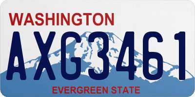 WA license plate AXG3461