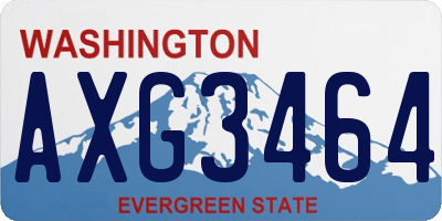 WA license plate AXG3464