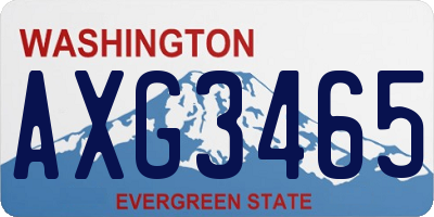 WA license plate AXG3465