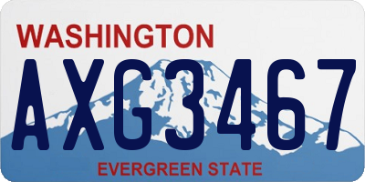 WA license plate AXG3467