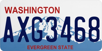 WA license plate AXG3468