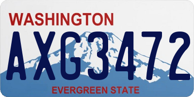 WA license plate AXG3472