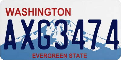WA license plate AXG3474