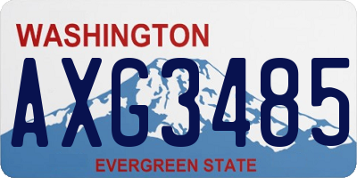 WA license plate AXG3485