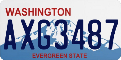 WA license plate AXG3487