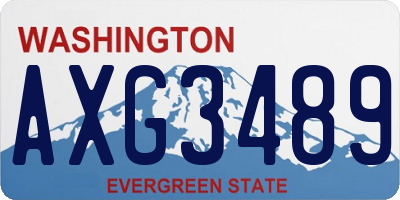 WA license plate AXG3489