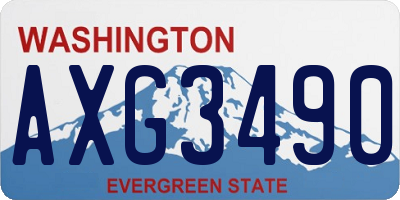 WA license plate AXG3490
