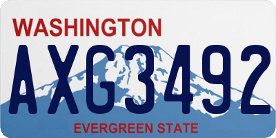 WA license plate AXG3492