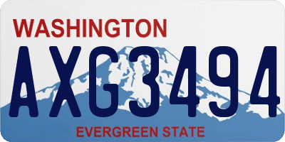 WA license plate AXG3494